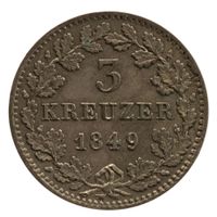 Bayern 3 Kreuzer 1849 Silber